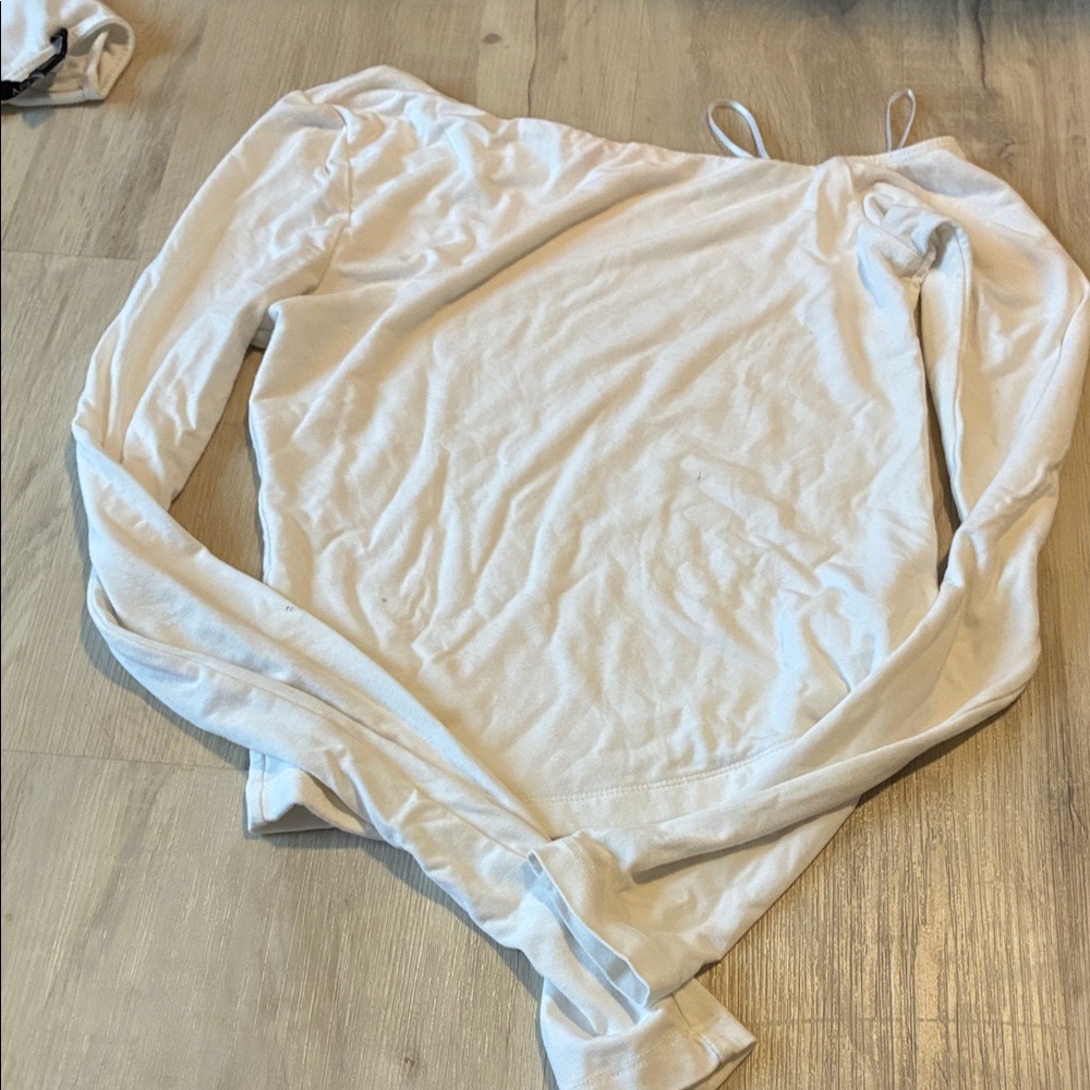 Garage Cream Long Sleeve Crop Top